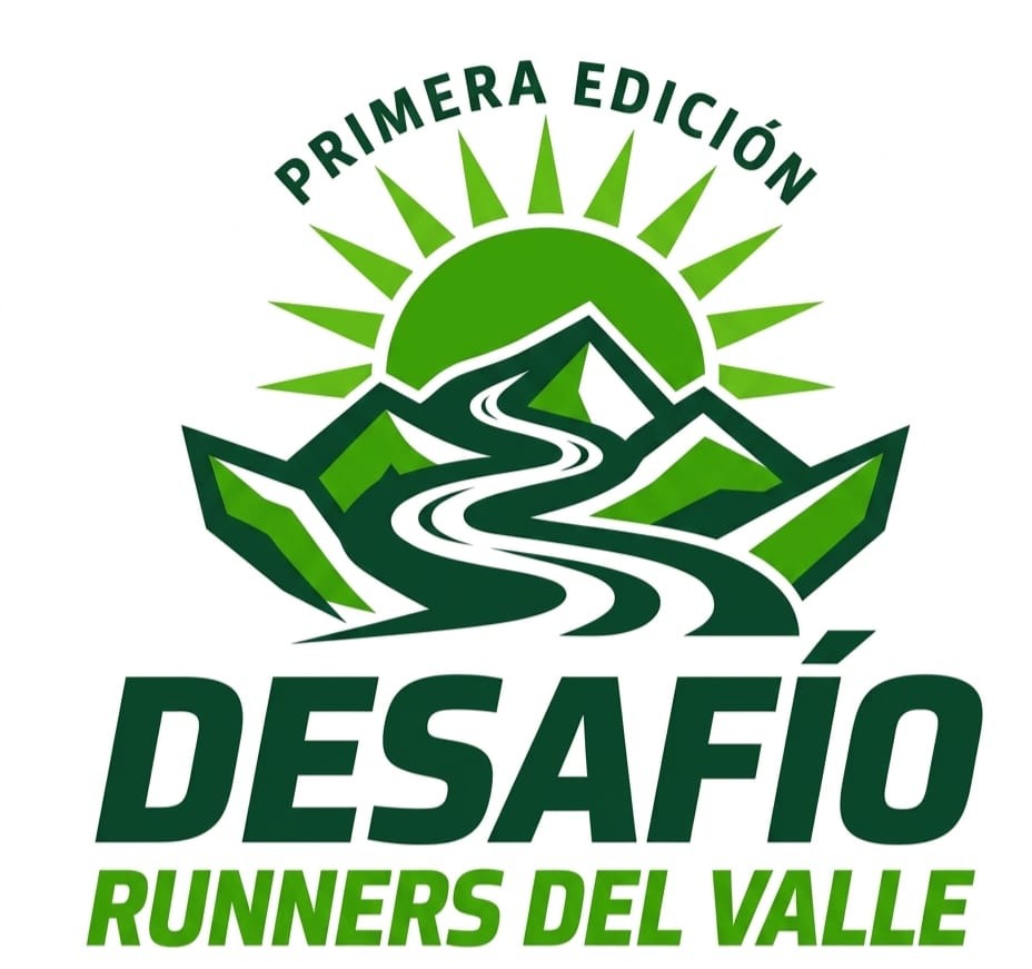 Logo del Desafío Runners del Valle, primera edición: un sol sobre montañas con un sendero
